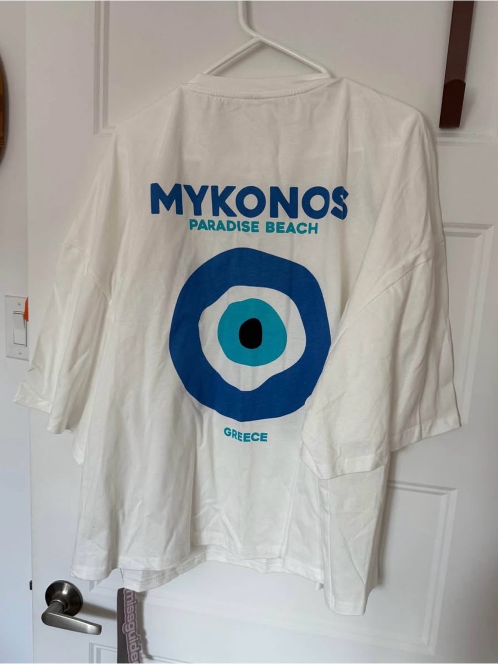 Missguided + White Tee with Blue Graphic